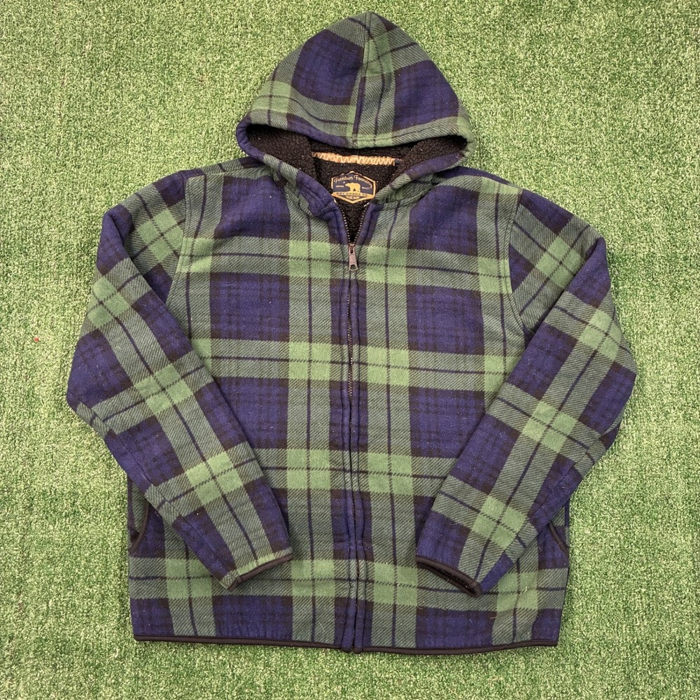 Vintage Plaid Zip-Up Freedom Foundry Fleece Hoodie